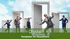  Presentation with uncertainty - Theme with businessman-in-uncertainty-concept background and a tawny brown colored foreground