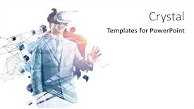  Presentation with glasses - Amazing presentation theme having businessman-in-vr-glasses-mixed backdrop and a white colored foreground