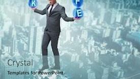  Presentation with balance - Slide deck enhanced with businessman-in-work-home-balance background and a light blue colored foreground