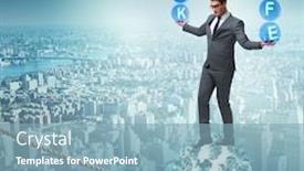  Presentation with balance - Beautiful slides featuring businessman-in-work-home-balance backdrop and a light blue colored foreground