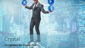  Presentation with balance - Slides consisting of businessman-in-work-home-balance background and a light blue colored foreground