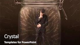  Presentation with powerful - Cool new theme with businessman inside a jar with powerful hand drawn lines concept on bakcground backdrop and a wine colored foreground