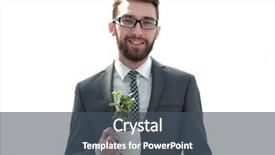  Presentation with green - PPT layouts featuring businessman is holding a green background and a  colored foreground