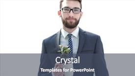  Presentation with green - Theme consisting of businessman is holding a green background and a ocean colored foreground