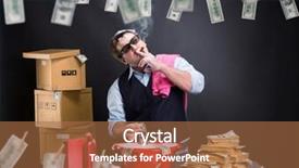  Presentation with money laundering - Beautiful presentation theme featuring businessman is laundering money backdrop and a red colored foreground