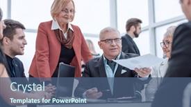  Presentation with contract - PPT theme enhanced with businessman-is-reading-contract background and a ocean colored foreground