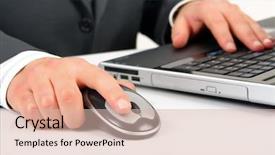  Presentation with operating systems computer - Amazing theme having businessman is working or operating backdrop and a lemonade colored foreground