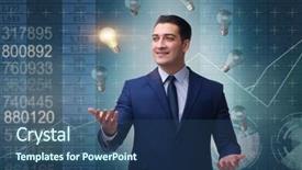  Presentation with juggling - Amazing PPT layouts having businessman juggling lightbulbs in new idea concept backdrop and a ocean colored foreground
