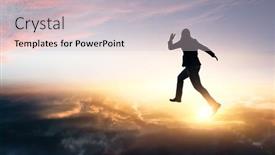  Presentation with gap - Slides featuring businessman-jump-through-the-gap background and a lemonade colored foreground