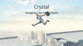  Presentation with gap - Beautiful PPT layouts featuring businessman jumping over a gap in the bridge as a symbol of bridge backdrop and a sky blue colored foreground