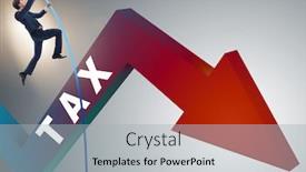  Presentation with tax evasion - Audience pleasing slide set consisting of businessman-jumping-over-tax backdrop and a light gray colored foreground