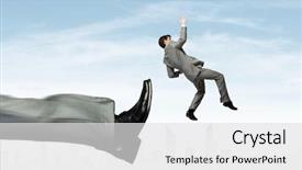  Presentation with farewell for boss - Slide deck with businessman kicked by his boss background and a light gray colored foreground