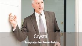  Presentation with vintage door nature - Audience pleasing slides consisting of businessman knocking on the door backdrop and a gray colored foreground