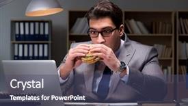  Presentation with moon in the starry night - PPT theme having businessman late at night eating background and a  colored foreground