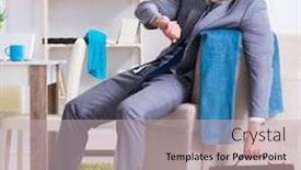  Presentation with late - PPT layouts featuring businessman-late-for-office-due background and a soft green colored foreground