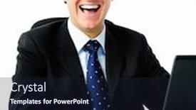  Presentation with best - Audience pleasing PPT theme consisting of businessman laughs from his desk when he hears that he sealed the best deal of his life backdrop and a wine colored foreground