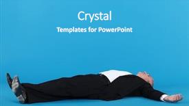  Presentation with floor inspection - Presentation theme with businessman laying on floor background and a teal colored foreground