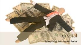  Presentation with lays - Presentation theme consisting of businessman-lays-on-dollars background and a coral colored foreground