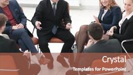  Presentation with management review meeting education - Audience pleasing PPT layouts consisting of businessman leading meeting at boardroom backdrop and a  colored foreground