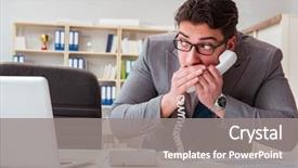  Presentation with information - Audience pleasing PPT layouts consisting of businessman leaking confidential information backdrop and a gray colored foreground