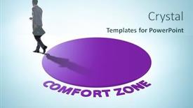  Presentation with zone - Presentation design with businessman-leaving-his-comfort-zone background and a sky blue colored foreground