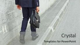  Presentation with rear view mirror - Cool new presentation with businessman legs going to work backdrop and a  colored foreground