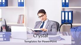  Presentation with baby foot newborn and family - PPT layouts enhanced with businessman looking after newborn baby background and a  colored foreground