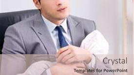  Presentation with newborn baby - Beautiful slide deck featuring businessman-looking-after-newborn-baby backdrop and a lemonade colored foreground