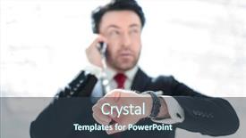  Presentation with executive - PPT layouts with businessman looking at a wristwatch background and a tawny brown colored foreground
