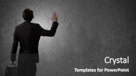  Presentation with blank - Presentation theme featuring businessman looking at blank cement background and a  colored foreground