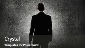  Presentation with blank - Colorful slide set enhanced with businessman looking at blank cement backdrop and a  colored foreground