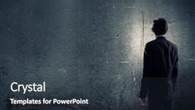  Presentation with rear view mirror - Beautiful slide deck featuring businessman looking at blank cement backdrop and a  colored foreground