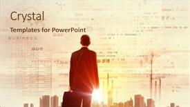  Presentation with sales strategy - Amazing slides having businessman looking at business strategy backdrop and a cream colored foreground