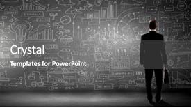  Presentation with chalk - Presentation theme consisting of businessman looking at chalk background and a gray colored foreground