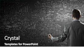  Presentation with chalk - Presentation featuring businessman looking at chalk background and a dark gray colored foreground