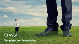  Presentation with green - PPT theme consisting of businessman looking at his big background and a tawny brown colored foreground