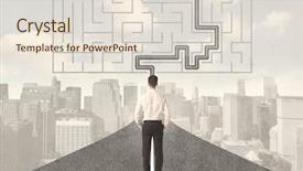  Presentation with career path - Presentation theme enhanced with businessman looking at road background and a lemonade colored foreground