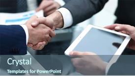  Presentation with tablet of stones - Presentation enhanced with businessman looking at tablet screen background and a  colored foreground