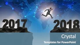  Presentation with forward - Cool new PPT layouts with businessman looking forward to 2018 backdrop and a teal colored foreground