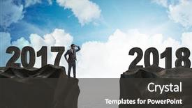  Presentation with forward - Presentation theme having businessman looking forward to 2018 background and a dark gray colored foreground