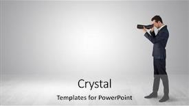  Presentation with forward - Amazing slides having businessman looking forward with binoculars backdrop and a  colored foreground