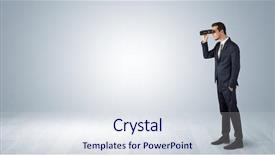  Presentation with forward - Amazing presentation theme having businessman looking forward with binoculars backdrop and a  colored foreground
