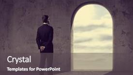  Presentation with bright future - Beautiful slide deck featuring businessman looking in bright future backdrop and a dark gray colored foreground