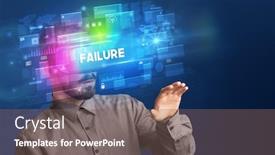  Presentation with failure - Presentation theme consisting of falure - businessman looking through virtual reality background and a gray colored foreground