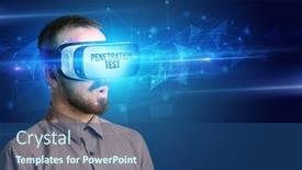  Presentation with virtual reality - Slides consisting of businessman-looking-through-virtual-reality background and a ocean colored foreground