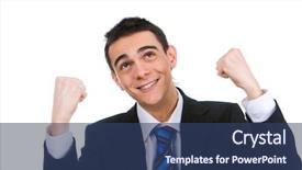  Presentation with give thanks - Slides consisting of businessman looking upwards giving thank background and a  colored foreground