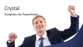  Presentation with give thanks - Amazing slides having businessman looking upwards giving thank backdrop and a  colored foreground