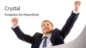  Presentation with give thanks - Audience pleasing slide set consisting of businessman looking upwards giving thank backdrop and a  colored foreground