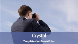  Presentation with audit business compliance concept - Amazing theme having businessman looks through a binoculars backdrop and a ocean colored foreground