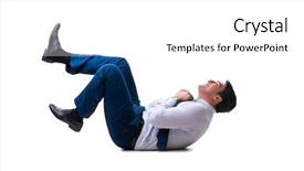  Presentation with floor - Presentation with businessman lying on the floor background and a white colored foreground